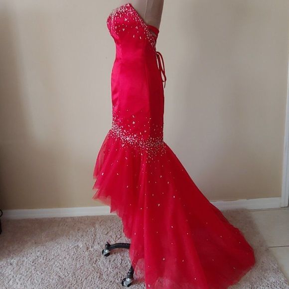 NWT Fire and Ice High-Low Embellished Long Gown - Picture 4 of 5